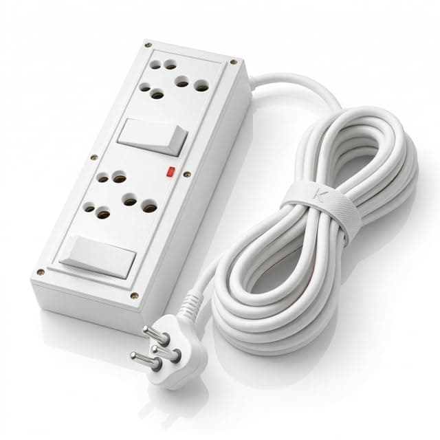Power Extension Board 2 Socket 2 Switch | 6 Amp 250V Power Plug Extension with Indicator | Electrical Switch Box | Heavy Duty PVC Cable | Switchboard for Home & Office Use