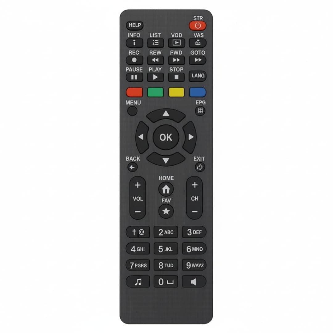 Book My Remote Replacement Remote for NXT Digital Set Top Box Universal STB Remote Control Compatible with NXT Digital HD & SD Set Top Boxes Infrared Long-Range 10 m Plug & Play (Black) (1)