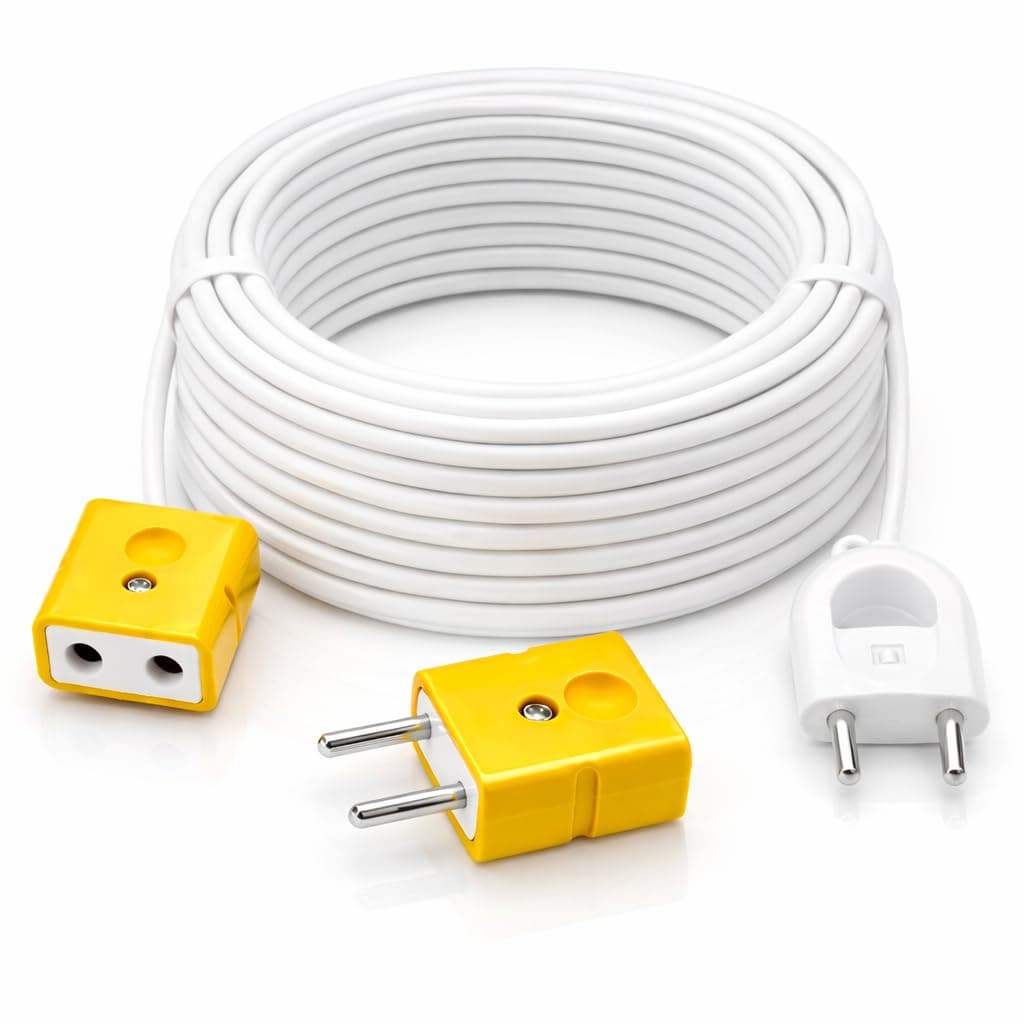 2 Pin Extension Cord Wire — Male to Female Extension Cable | 2-Pin Male Female Connector Plug Socket | Power Extension Wire with Plug — (15Meters)