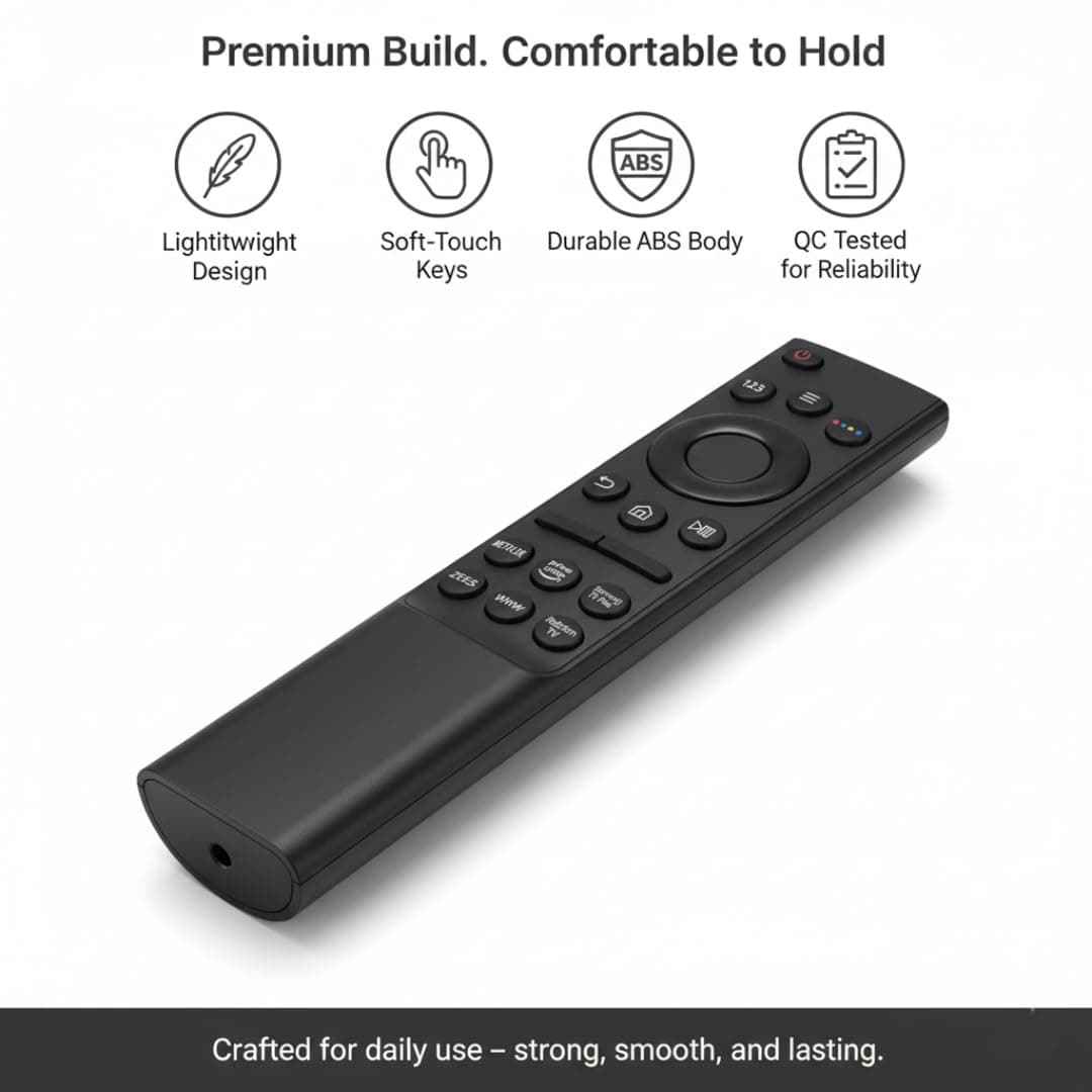 BMR – Compatible Samsung Smart TV Controller BN59 – Works with Samsung 4K UHD QLED Frame Series 6 7 8 – Infrared Control with Netflix & Prime Video Hotkeys – No Voice Assistant | Book My Remote angle 8
