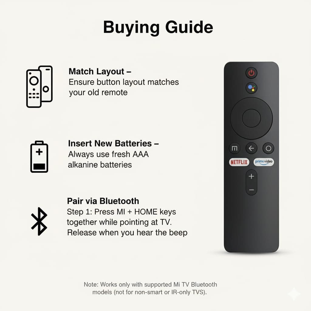 Book My Remote Bluetooth Voice Replacement Remote with Hotkeys | Compatible with Mi Stick, Mi Box, Mi TV 4A/4X/4C, Redmi Smart TV | Easy Pairing angle 7