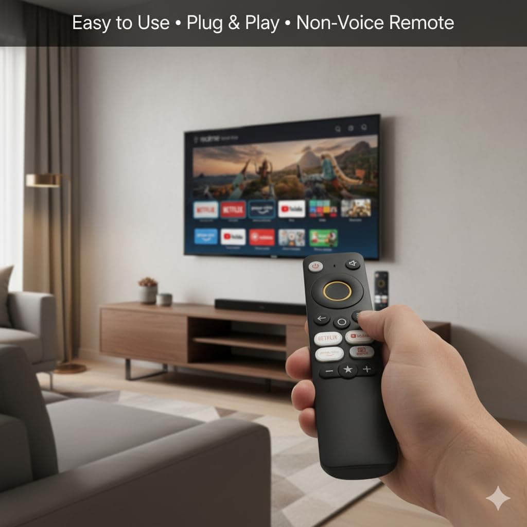 Book My Remote Realme TV Controller | Non-Voice Infrared Replacement Compatible with Realme Smart LED & Android TVs | Original Design with Netflix, Prime Video & YouTube Hotkeys angle 8