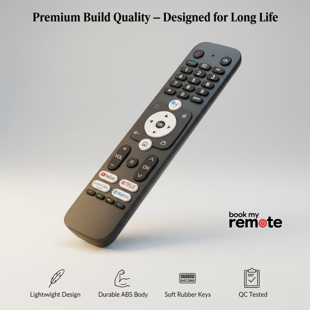Book My Remote Replacement for Haier Smart TV Remote HTR-U31 – Compatible with Haier Android/LED/UHD / 4K TVs – IR Remote Control, No Setup Needed (No Voice/Google Assistant) angle 6