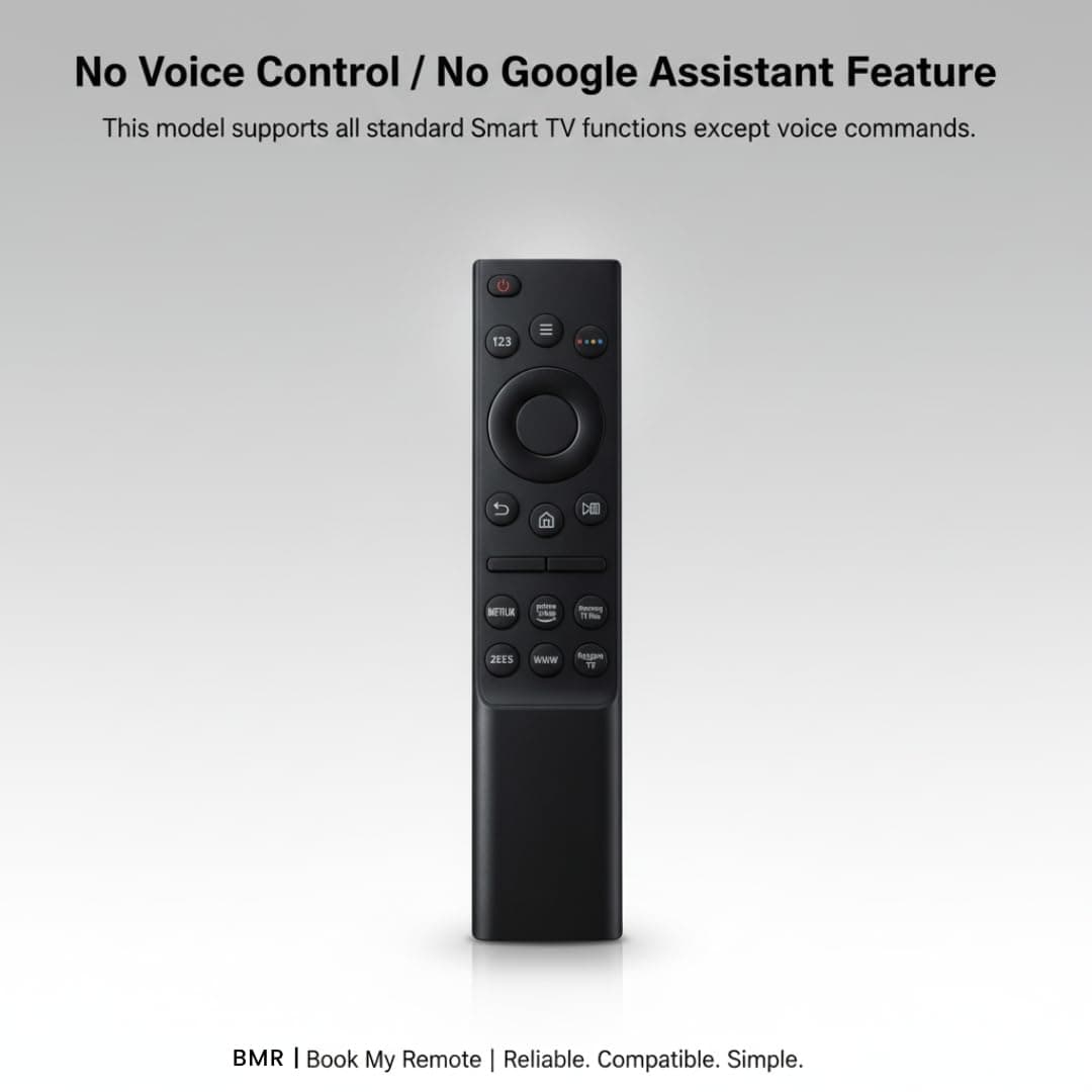 BMR – Compatible Samsung Smart TV Controller BN59 – Works with Samsung 4K UHD QLED Frame Series 6 7 8 – Infrared Control with Netflix & Prime Video Hotkeys – No Voice Assistant | Book My Remote angle 5
