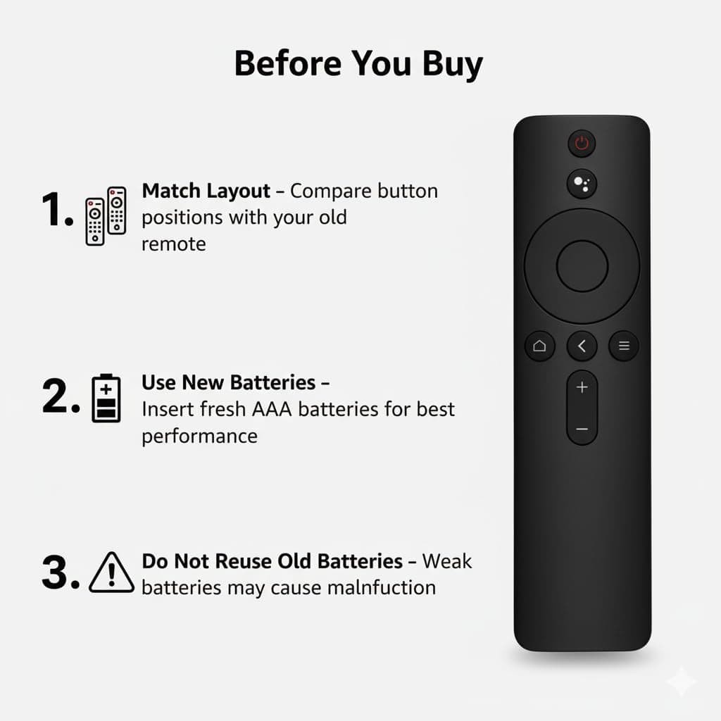 Book My Remote Replacement Remote Compatible with Mi TV 4A (32"/43") and Mi LED Smart TVs | Non-Voice Infrared Remote Control | Soft Silicone Keypad | 20m Range | Plug & Play angle 4
