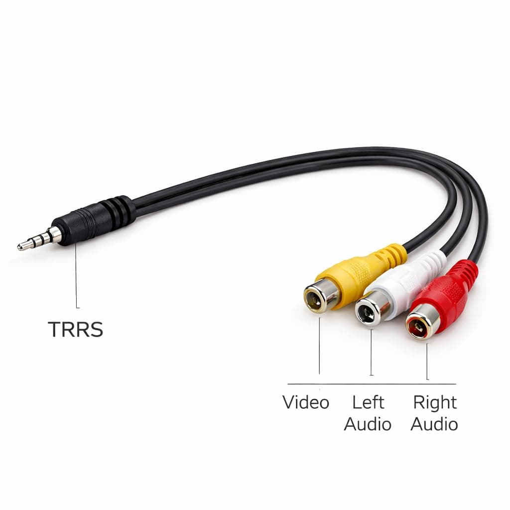 Book My Remote 3.5mm Male Plug to 3 RCA Female Adapter Cable | AV to 3 RCA Composite Video + Stereo Audio | for LED TV Set Top Box DTH DVD Camcorder angle 2