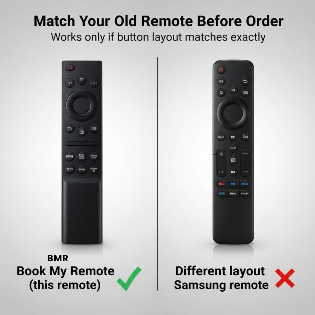 BMR – Compatible Samsung Smart TV Controller BN59 – Works with Samsung 4K UHD QLED Frame Series 6 7 8 – Infrared Control with Netflix & Prime Video Hotkeys – No Voice Assistant | Book My Remote angle 2