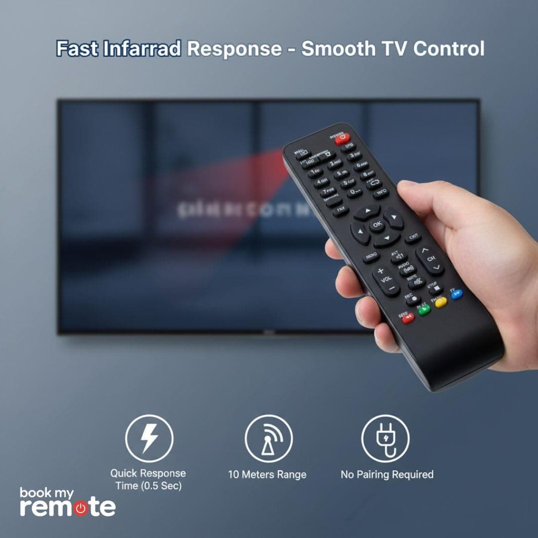 Book My Remote – Universal Replacement Remote Control for Sun Direct HD & SD Set-Top Boxes | Compatible with All Sun Direct DTH Models | Fast Infrared Response | Durable ABS Build | Plug & Play Use angle 3