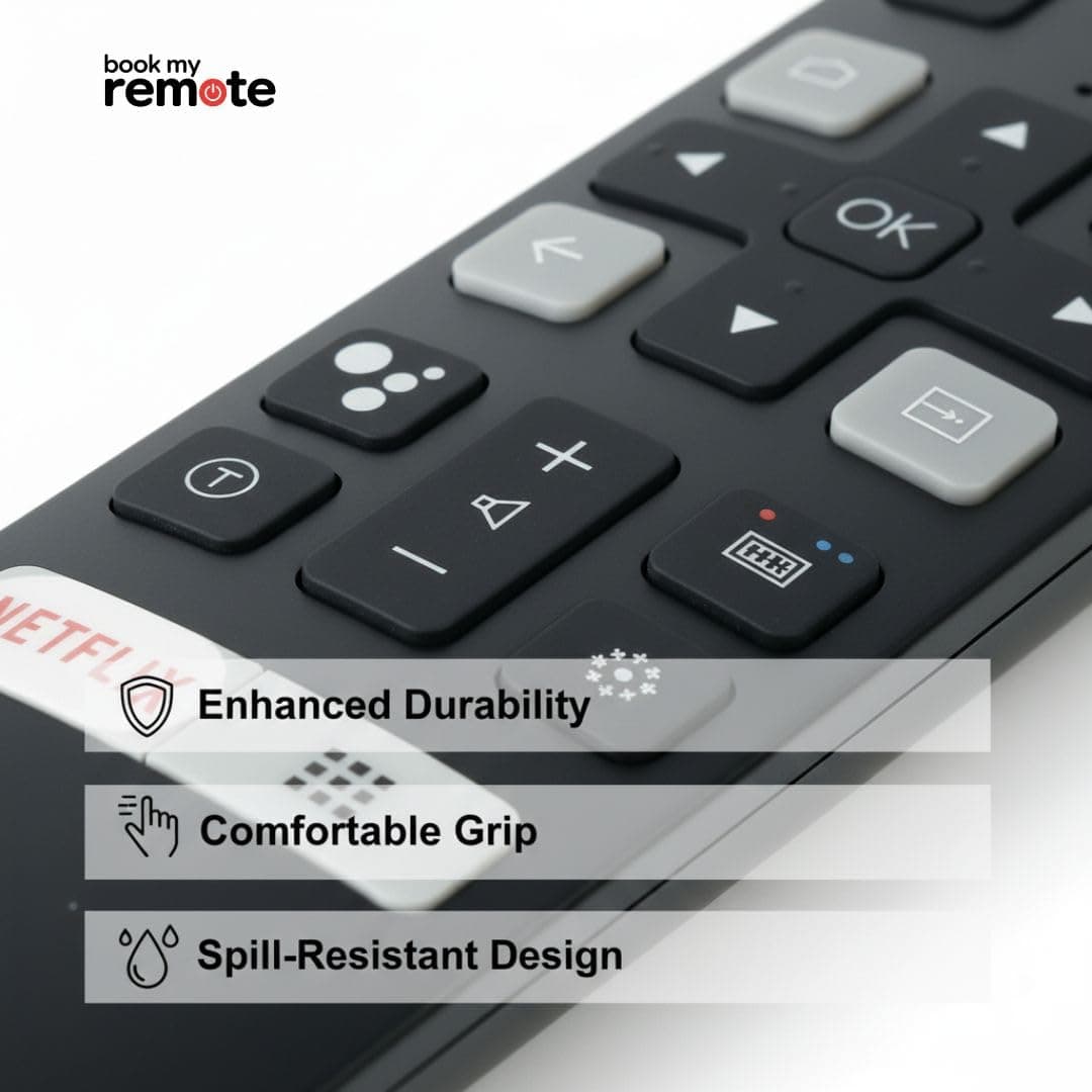 Book My Remote Compatible Remote Control for TCL & iFFALCON Smart Android TV RC802V Model | Replacement for TCL 4K UHD FHD QLED LED TVs | No Voice Command | Infrared Remote Control | Plug & Play angle 7