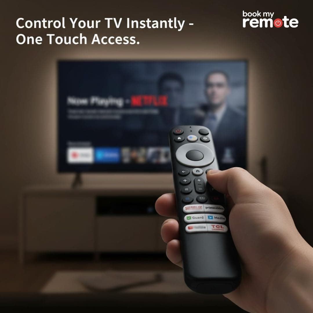 Book My Remote Replacement for TCL Smart TV RC813 / RC902V / RC902V FMR4 / M4 – Compatible with Android, Google, QLED | No Voice | Plug & Play | Supports 32–85 Inch TCL TVs angle 7