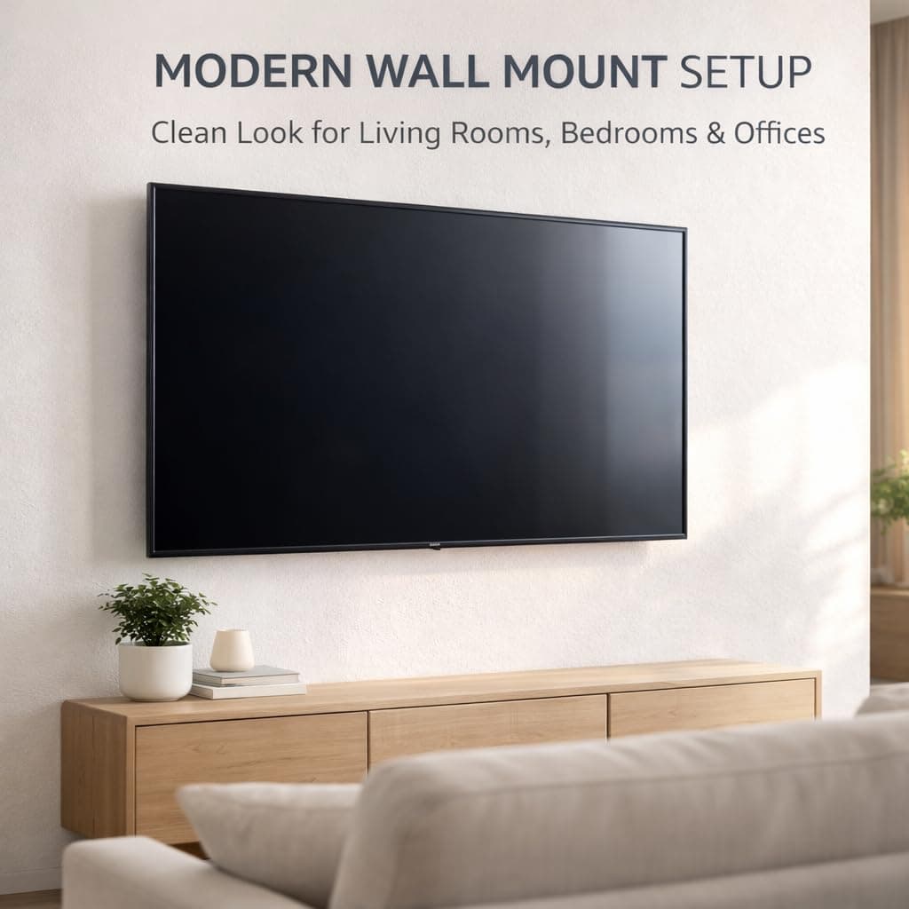 Heavy Duty TV Wall Mount Bracket for 14 to 43 Inch LED LCD Smart TV | Fixed Low Profile Universal Wall Mount Stand | VESA 75x75 to 200x200mm | Up to 30 kg | All Hardware Included angle 8