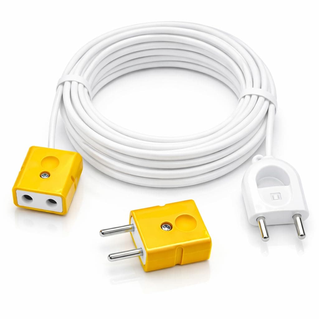 2 Pin Extension Cord Wire — Male to Female Extension Cable | 2-Pin Male Female Connector Plug Socket | Power Extension Wire with Plug — (6Meters)