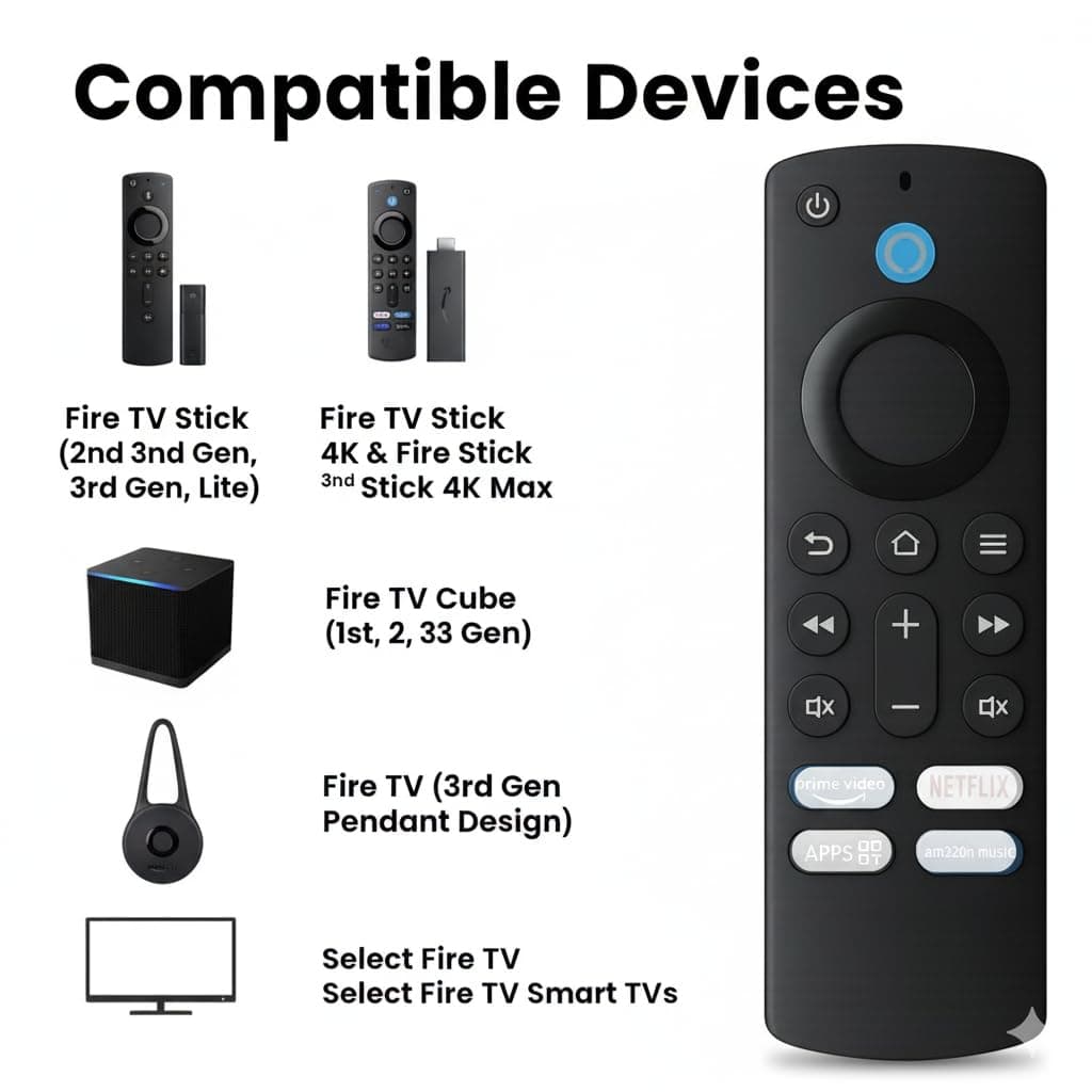 Book My Remote Replacement Voice Remote | Alexa Bluetooth Remote with Hotkeys | Compatible with Stick (2nd/3rd Gen, Lite, 4K, 4K Max) & Cube (1st & 3rd Gen) angle 5