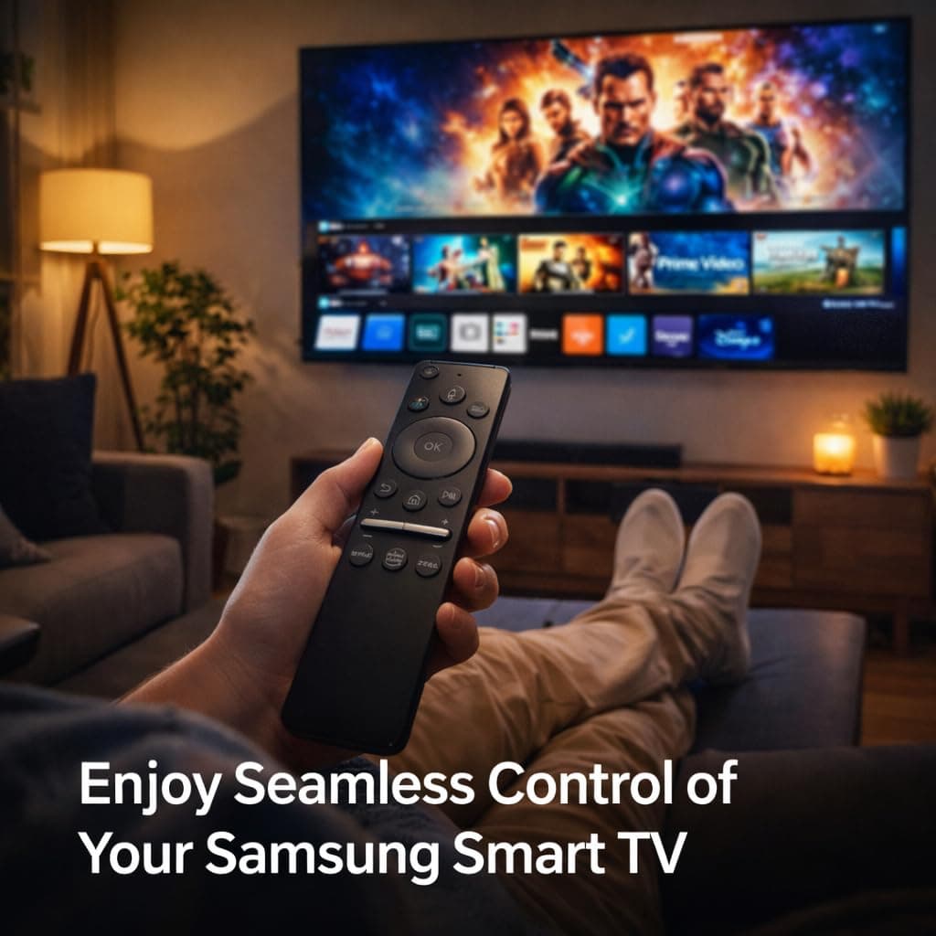 BookMyRemote TV Remote Control Compatible with Samsung Smart TV | Replacement for Original BN59 Remote | Works with Series 6 7 8 9 LED LCD QLED 4K TVs | Non-Voice IR Model angle 9