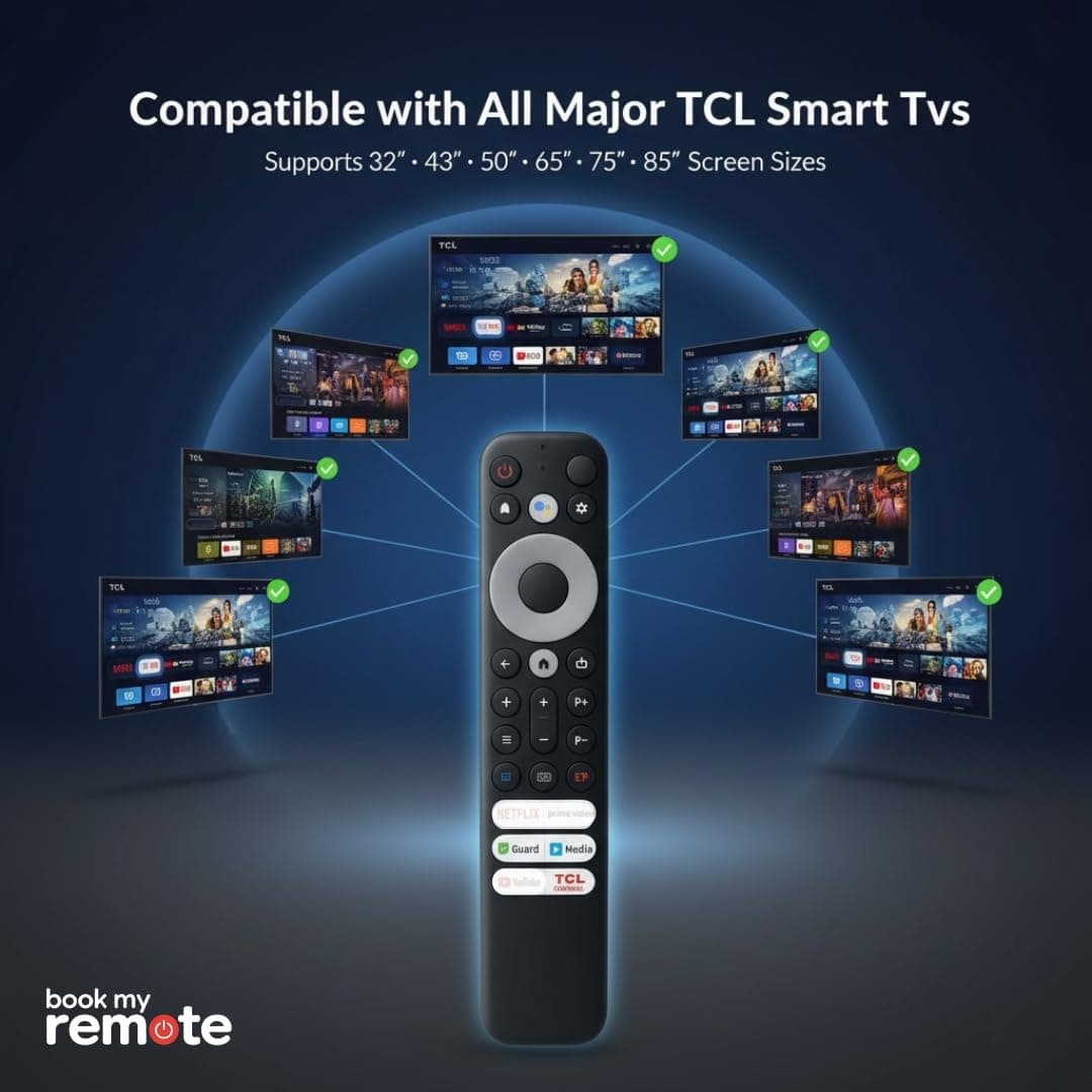 Book My Remote Replacement for TCL Smart TV RC813 / RC902V / RC902V FMR4 / M4 – Compatible with Android, Google, QLED | No Voice | Plug & Play | Supports 32–85 Inch TCL TVs angle 5