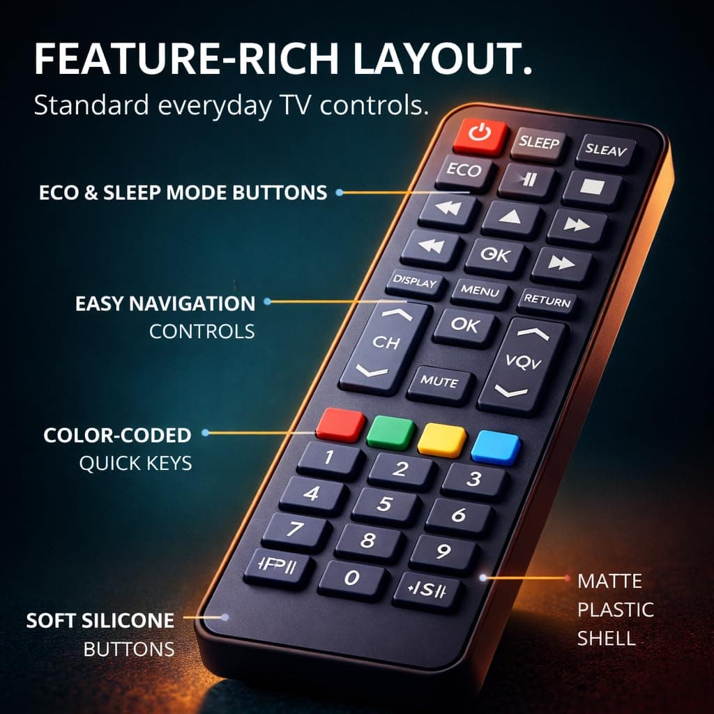 BookMyRemote URC-133 Universal Remote Control – Compatible Replacement for Sansui and Videocon LCD LED TV | Works as Substitute for Original Remote | All Functions | Model S-2GG S2BG angle 6