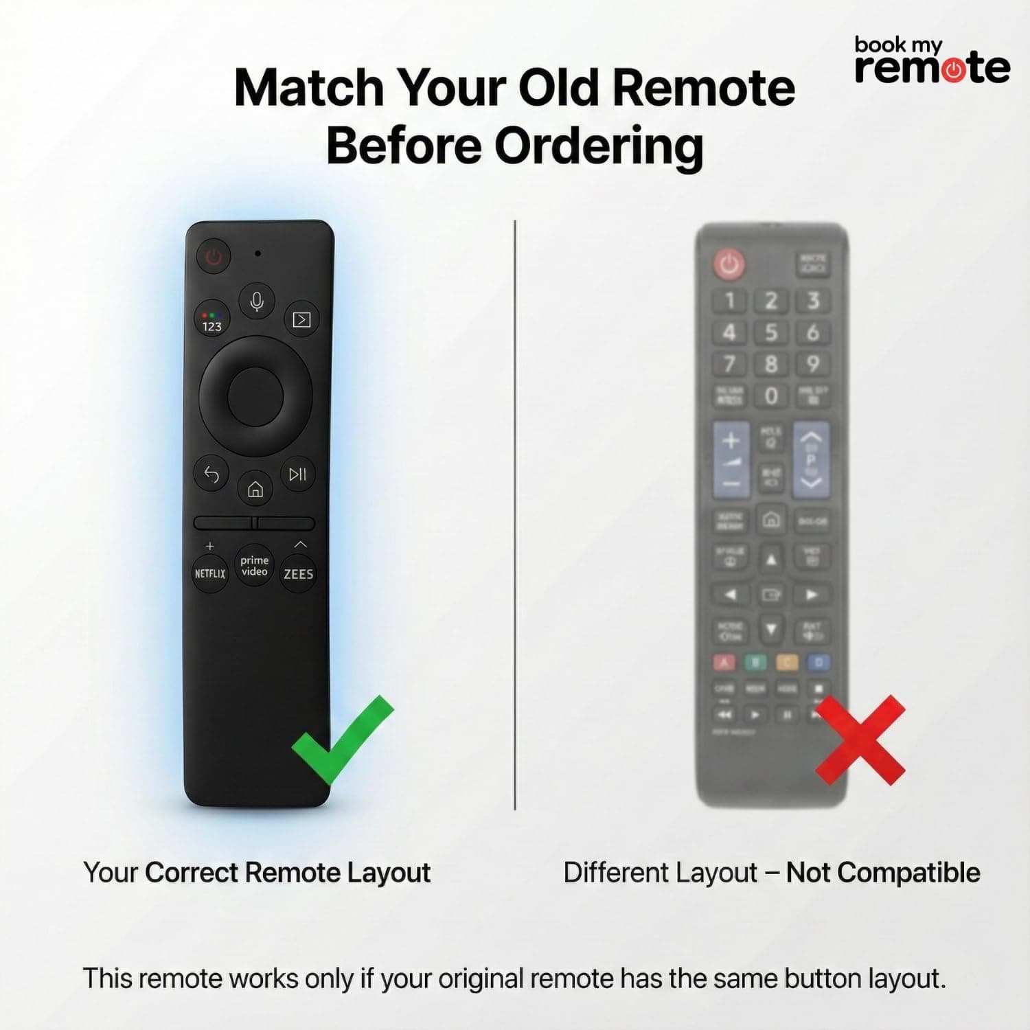 Book My Remote – Smart Voice Remote for Samsung TV (2018–2023) | Compatible with Samsung Smart/QLED/Crystal UHD/4K/8K TVs | Bluetooth Pairing, Voice Assistant Support (Bixby/Alexa/Google), OTT Hotkeys angle 5