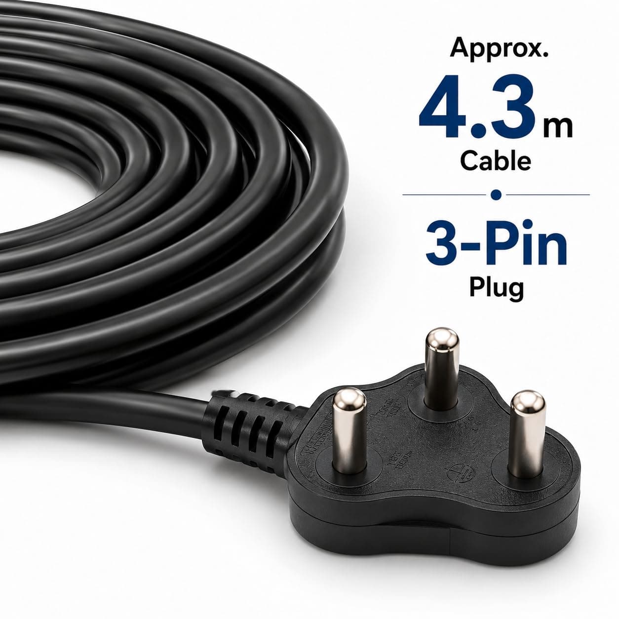 Book My Remote 2 Switch 2 Socket Extension Board with Individual Switches | Heavy Duty Spike Guard | 2500W 10A | 4.3m Long Cable | Wall Mountable Power Strip for Home & Office (White) angle 2