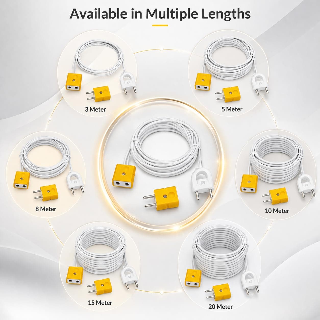 2 Pin Extension Cord Wire — Male to Female Extension Cable | 2-Pin Male Female Connector Plug Socket | Power Extension Wire with Plug — angle 8