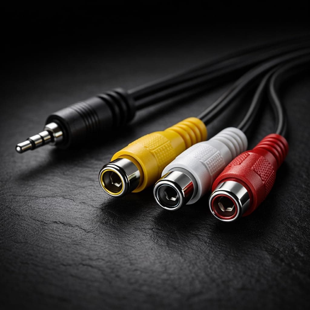 Book My Remote 3.5mm Male Plug to 3 RCA Female Adapter Cable | AV to 3 RCA Composite Video + Stereo Audio | for LED TV Set Top Box DTH DVD Camcorder angle 8