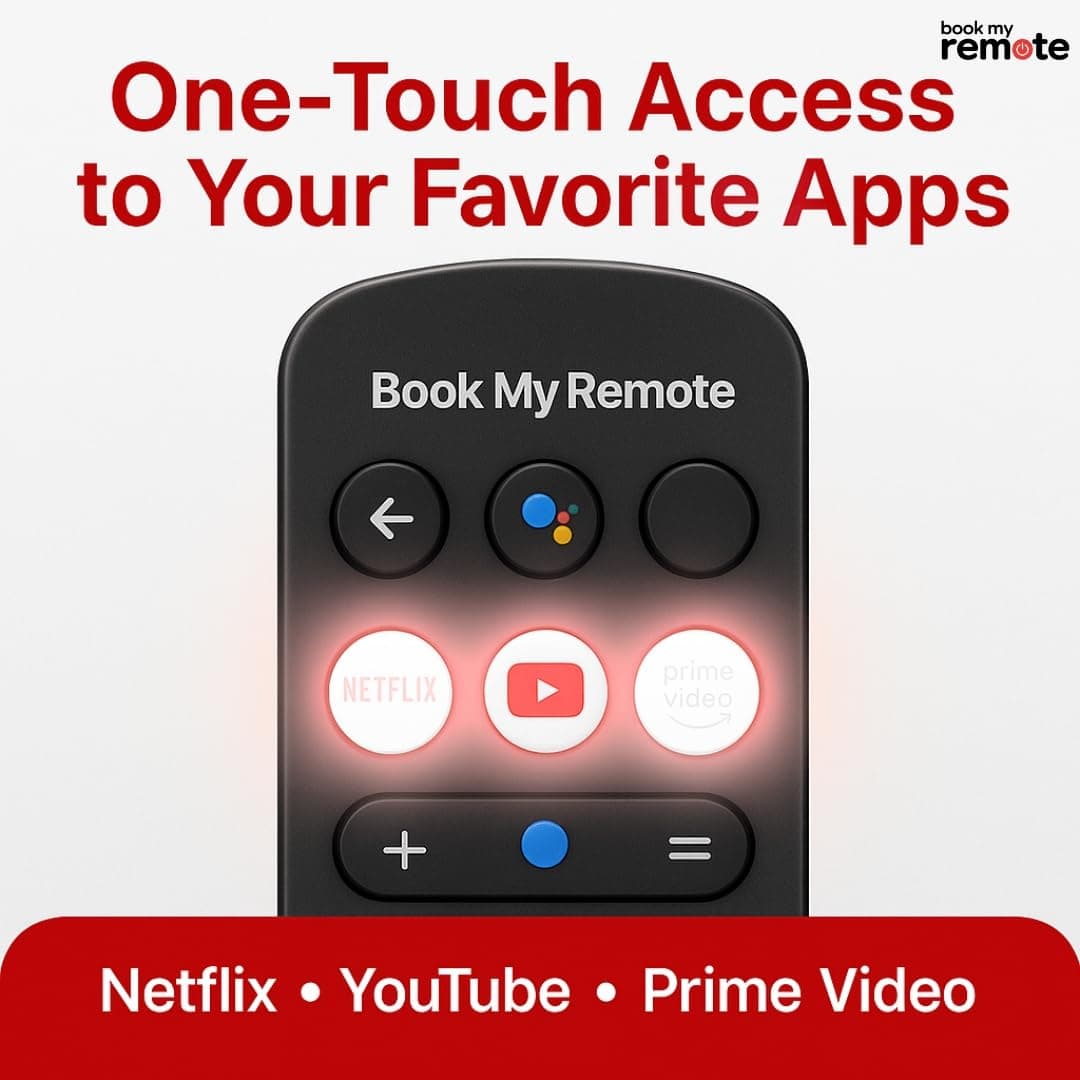 Book My Remote Compatible for Airtel Xstream Set-Top Box | Non-Voice IR Remote Control | Works with Airtel Xstream/DTH HD/SD/Digital TV | Plug & Play | Netflix, YouTube, Prime Keys | 2025 Model angle 4