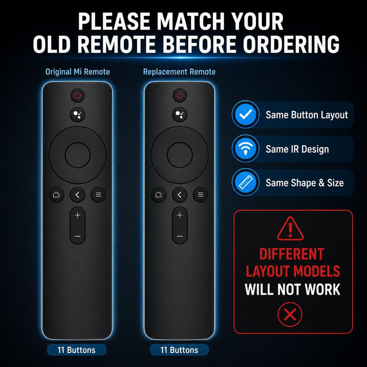 BookMyRemote Compatible Remote Control for Mi TV 4A, 4A Pro, 4C, 4X & Redmi Smart TV | IR Replacement Remote | Works with 32, 43, 50, 55, 65 Inch Models | No Pairing Required | Plug and Play angle 3
