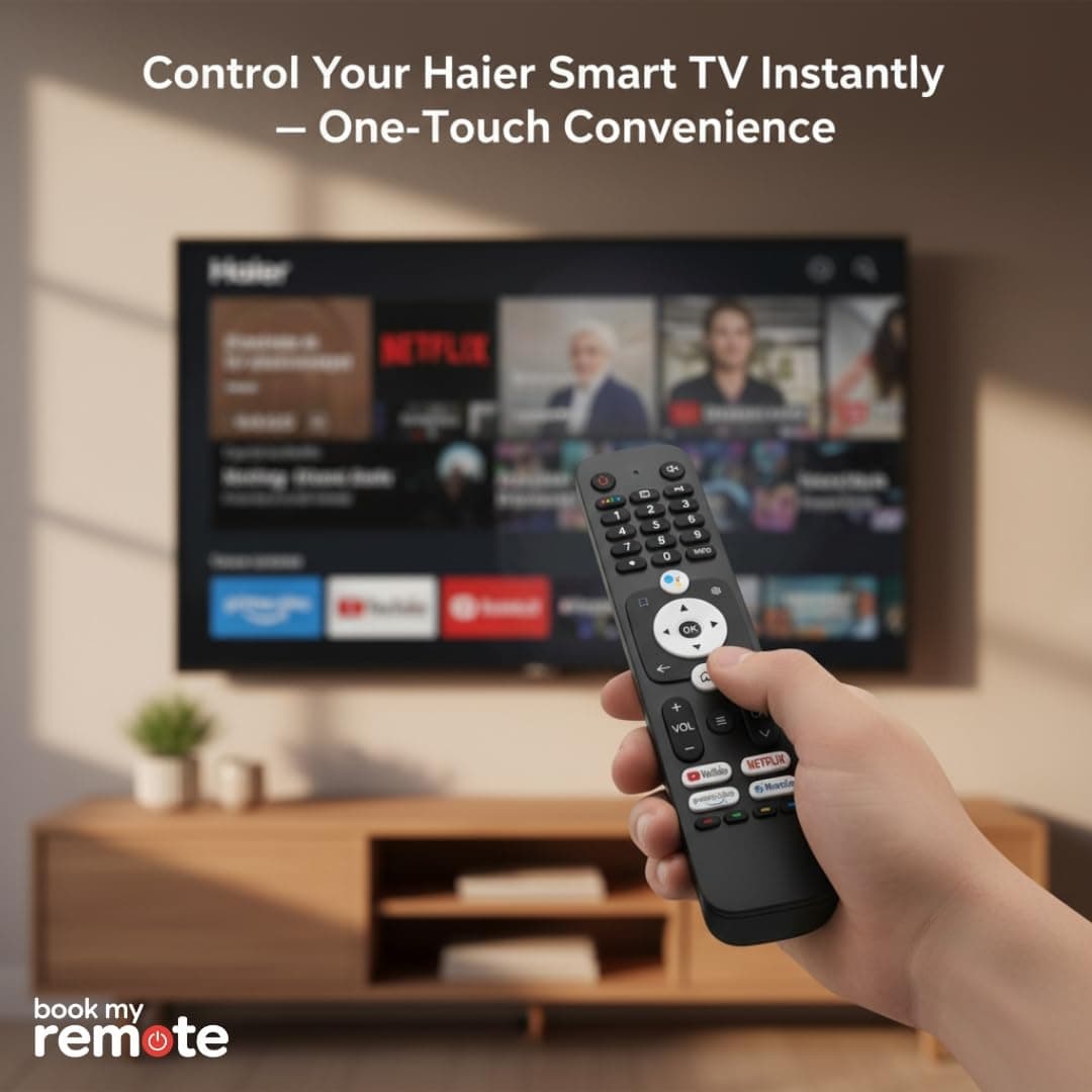 Book My Remote Replacement for Haier Smart TV Remote HTR-U31 – Compatible with Haier Android/LED/UHD / 4K TVs – IR Remote Control, No Setup Needed (No Voice/Google Assistant) angle 9