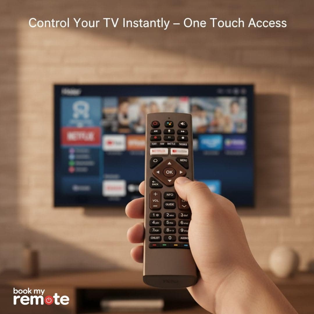 Book My Remote – Compatible Replacement Remote for Haier Smart Android 11 & 4K LED TVs | Model HTR-U27E Non-Voice | Infrared Control, Netflix & YouTube Hotkeys | No Pairing Required angle 9