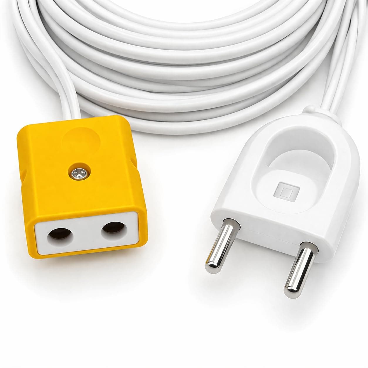 2 Pin Extension Cord Wire — Male to Female Extension Cable | 2-Pin Male Female Connector Plug Socket | Power Extension Wire with Plug — angle 2