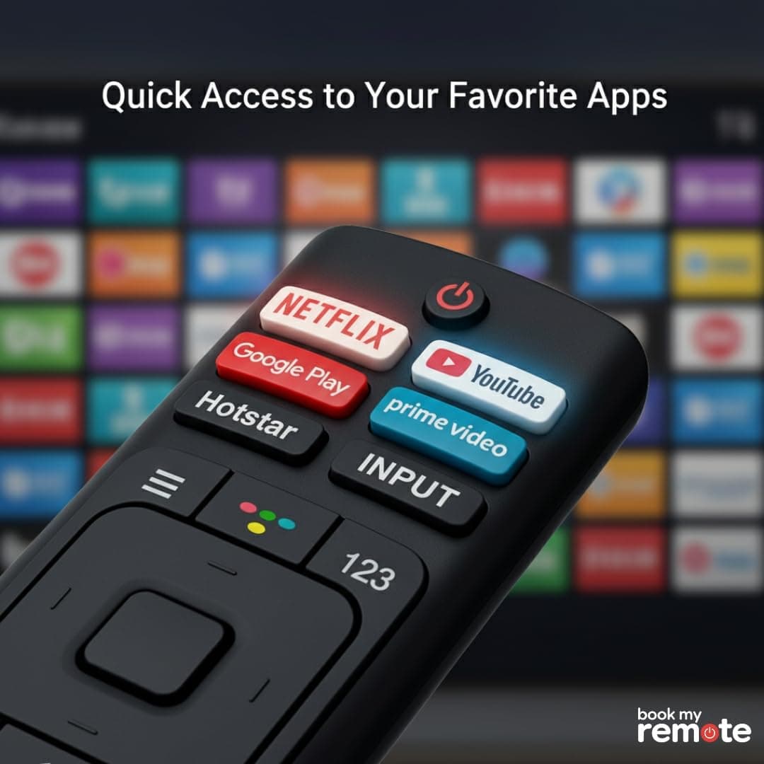 Book My Remote Compatible with Hisense & VU Smart LED TVs | ERF3R69H ERF Series Replacement Remote | Non-Voice IR Remote with Netflix YouTube Prime Video Google Play Hotstar Keys | 4K Android TV angle 4