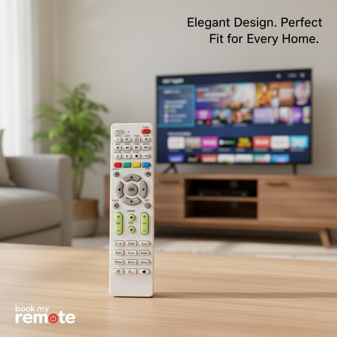 Book My Remote – Replacement Remote Control for NXT Digital Set Top Box (White) | Compatible with NXT SD/HD/HD+ Models | Long Range Infrared | Rugged ABS Body | Plug & Play Setup - 1 PC angle 9