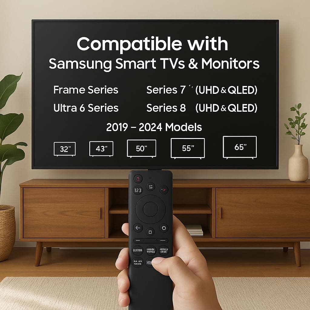 Book My Remote Replacement for Samsung Smart TV BN59 Works with 4K UHD, QLED, LED, Frame, Series 6/7/8 Pre-Programmed Plug & Play Remote Hotkeys for Netflix, Prime, Disney+ No Voice 1 PC angle 8