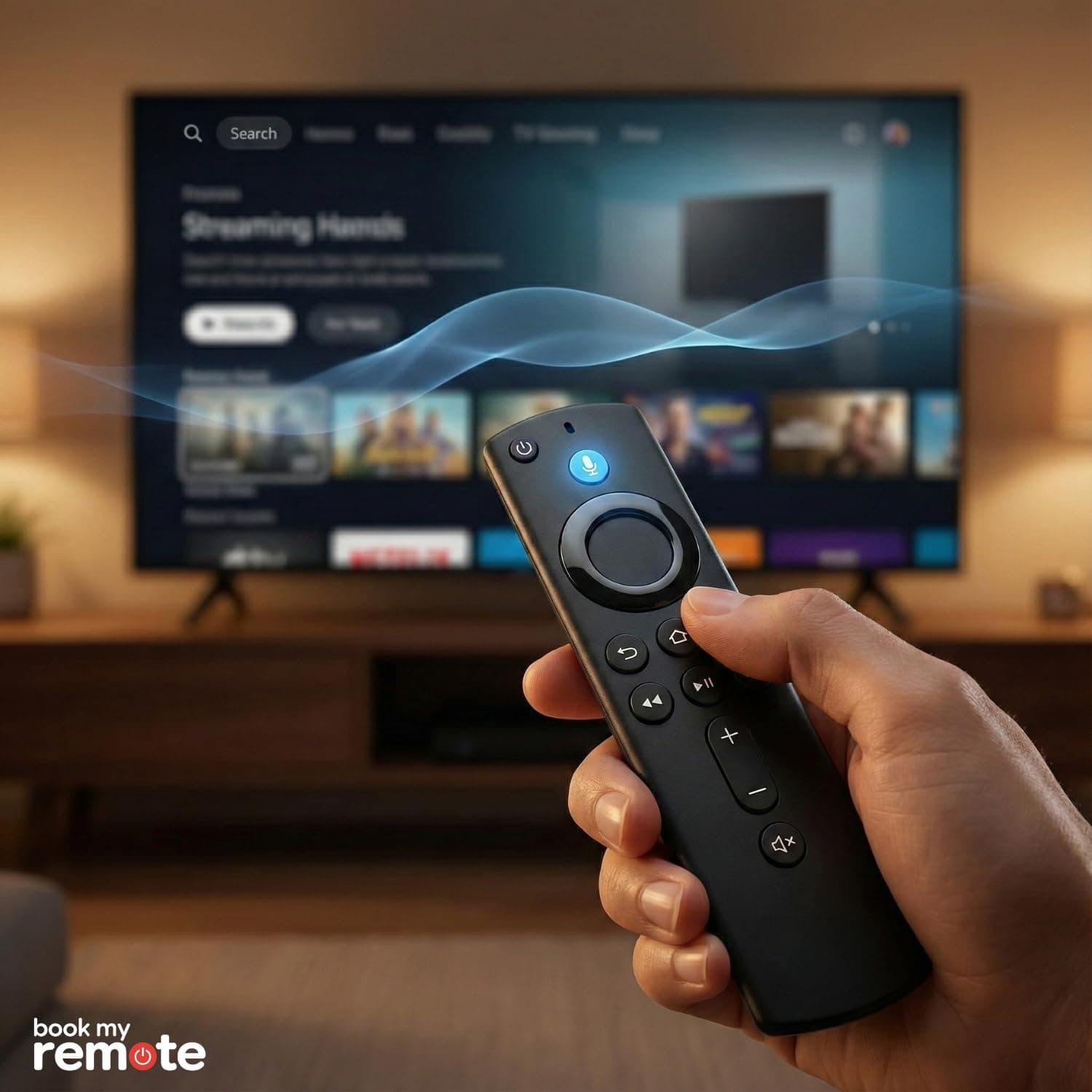 BookMyRemote Voice Remote Control Replacement (Model L5B83H) for Stick 4K, Lite, Cube & 3rd Gen Streaming Players | Wireless Controller with Power, Volume & Mute Buttons (Batteries Not Included) angle 9