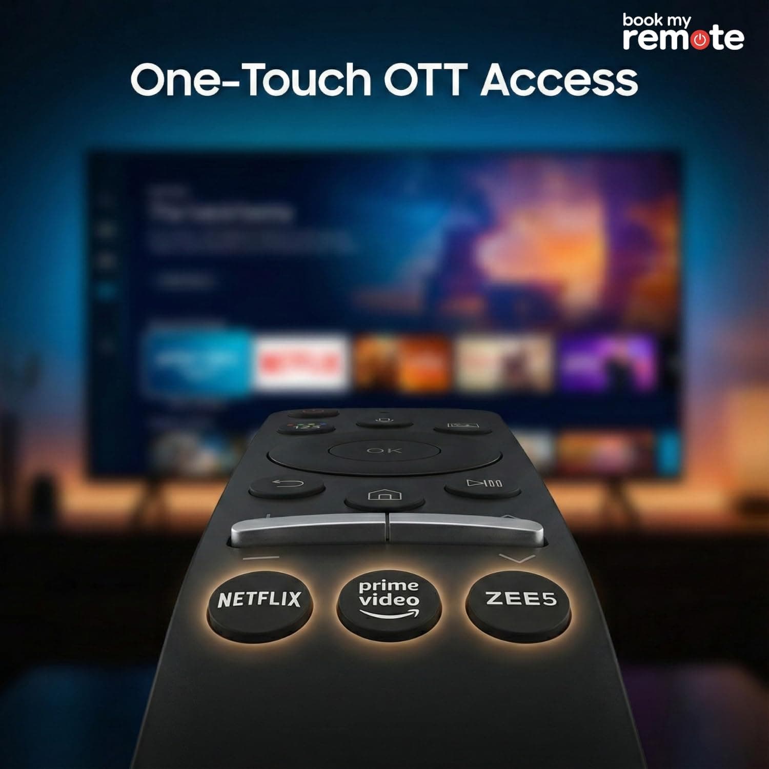 Book My Remote Voice Control Remote Compatible with Samsung Smart TV (2019-2025) - Non-Solar Replacement for Original & BN59 Series - Bluetooth Pairing for Crystal 4K UHD, QLED & Neo QLED TV angle 7