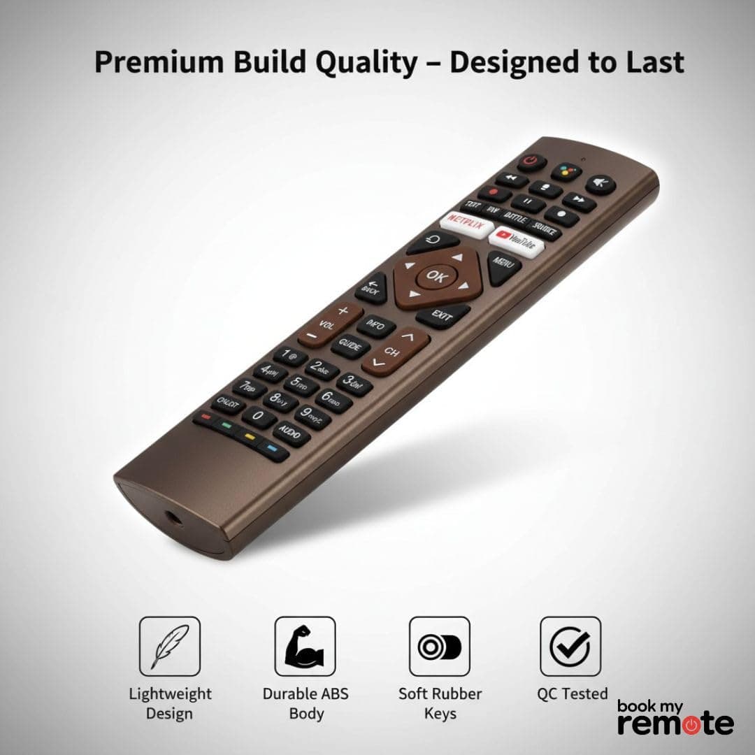 Book My Remote – Compatible Replacement Remote for Haier Smart Android 11 & 4K LED TVs | Model HTR-U27E Non-Voice | Infrared Control, Netflix & YouTube Hotkeys | No Pairing Required angle 8