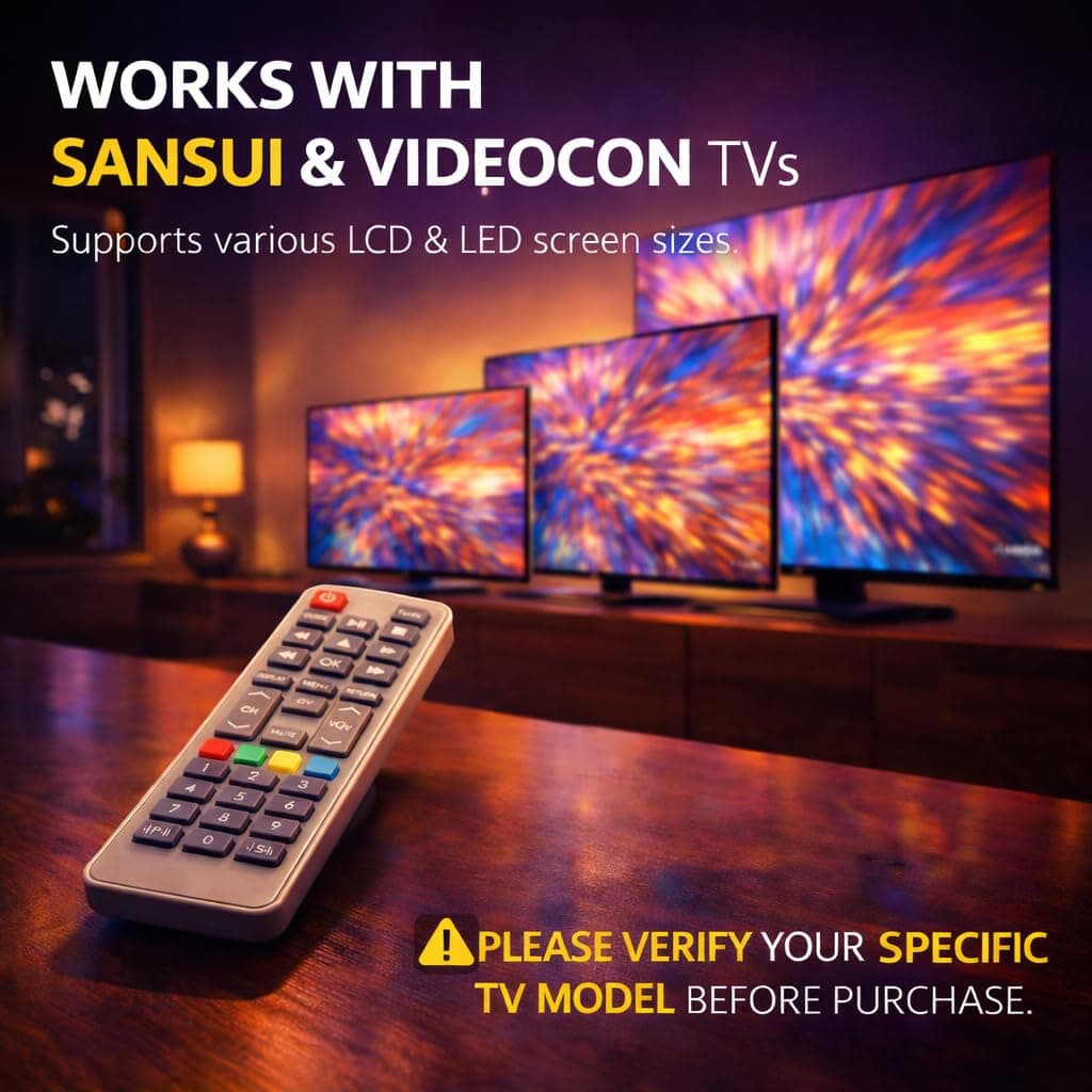 BookMyRemote URC-133 Universal Remote Control – Compatible Replacement for Sansui and Videocon LCD LED TV | Works as Substitute for Original Remote | All Functions | Model S-2GG S2BG angle 2