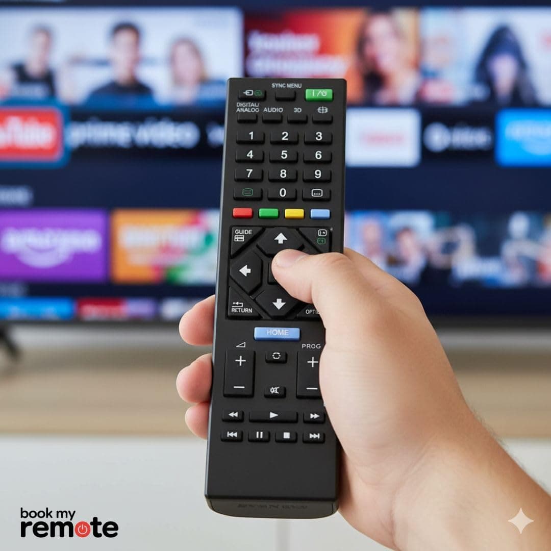 Book My Remote Universal IR Controller Compatible with Sony Bravia LED, LCD, UHD, OLED, QLED, 4K Android TVs | Supports RMT-TX & RMF Series | Non-Voice (1 PC) angle 9
