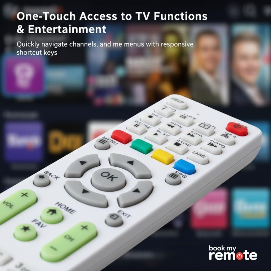 Book My Remote – Replacement Remote Control for NXT Digital Set Top Box (White) | Compatible with NXT SD/HD/HD+ Models | Long Range Infrared | Rugged ABS Body | Plug & Play Setup - 1 PC angle 8