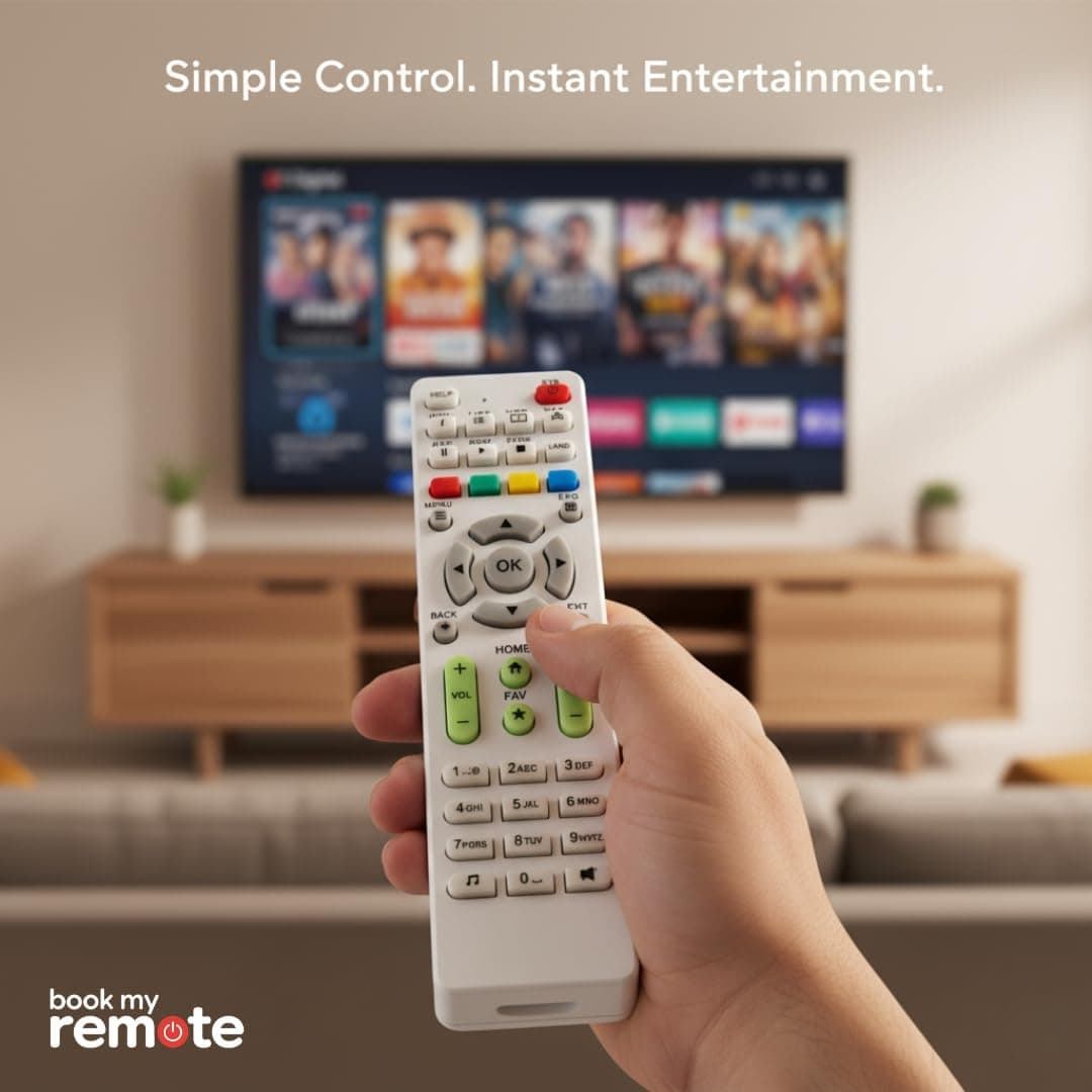 Book My Remote – Replacement Remote Control for NXT Digital Set Top Box (White) | Compatible with NXT SD/HD/HD+ Models | Long Range Infrared | Rugged ABS Body | Plug & Play Setup - 1 PC angle 6