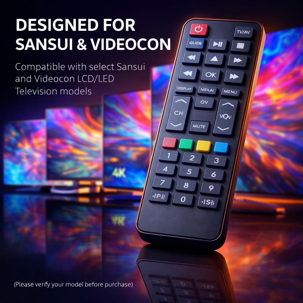 BookMyRemote URC-133 Universal Remote Control – Compatible Replacement for Sansui and Videocon LCD LED TV | Works as Substitute for Original Remote | All Functions | Model S-2GG S2BG angle 8