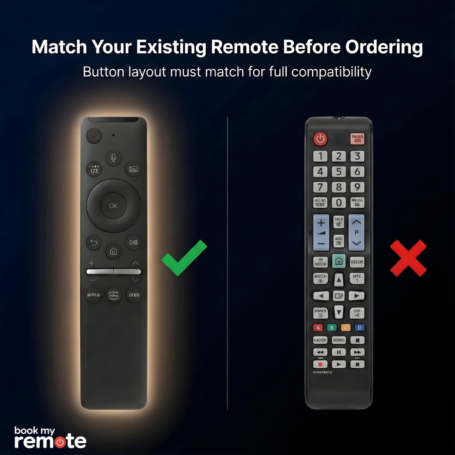 Book My Remote Voice Control Remote Compatible with Samsung Smart TV (2019-2025) - Non-Solar Replacement for Original & BN59 Series - Bluetooth Pairing for Crystal 4K UHD, QLED & Neo QLED TV angle 8