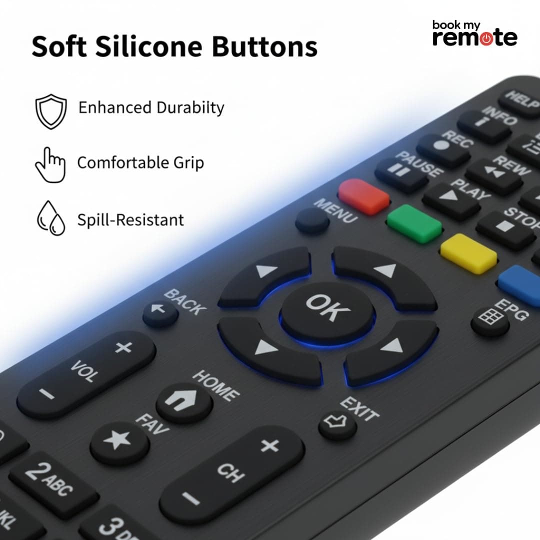 Book My Remote Replacement Remote for NXT Digital Set Top Box Universal STB Remote Control Compatible with NXT Digital HD & SD Set Top Boxes Infrared Long-Range 10 m Plug & Play (Black) (1) angle 6
