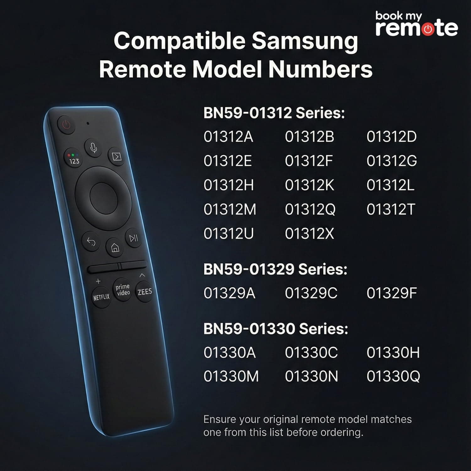Book My Remote – Smart Voice Remote for Samsung TV (2018–2023) | Compatible with Samsung Smart/QLED/Crystal UHD/4K/8K TVs | Bluetooth Pairing, Voice Assistant Support (Bixby/Alexa/Google), OTT Hotkeys angle 9