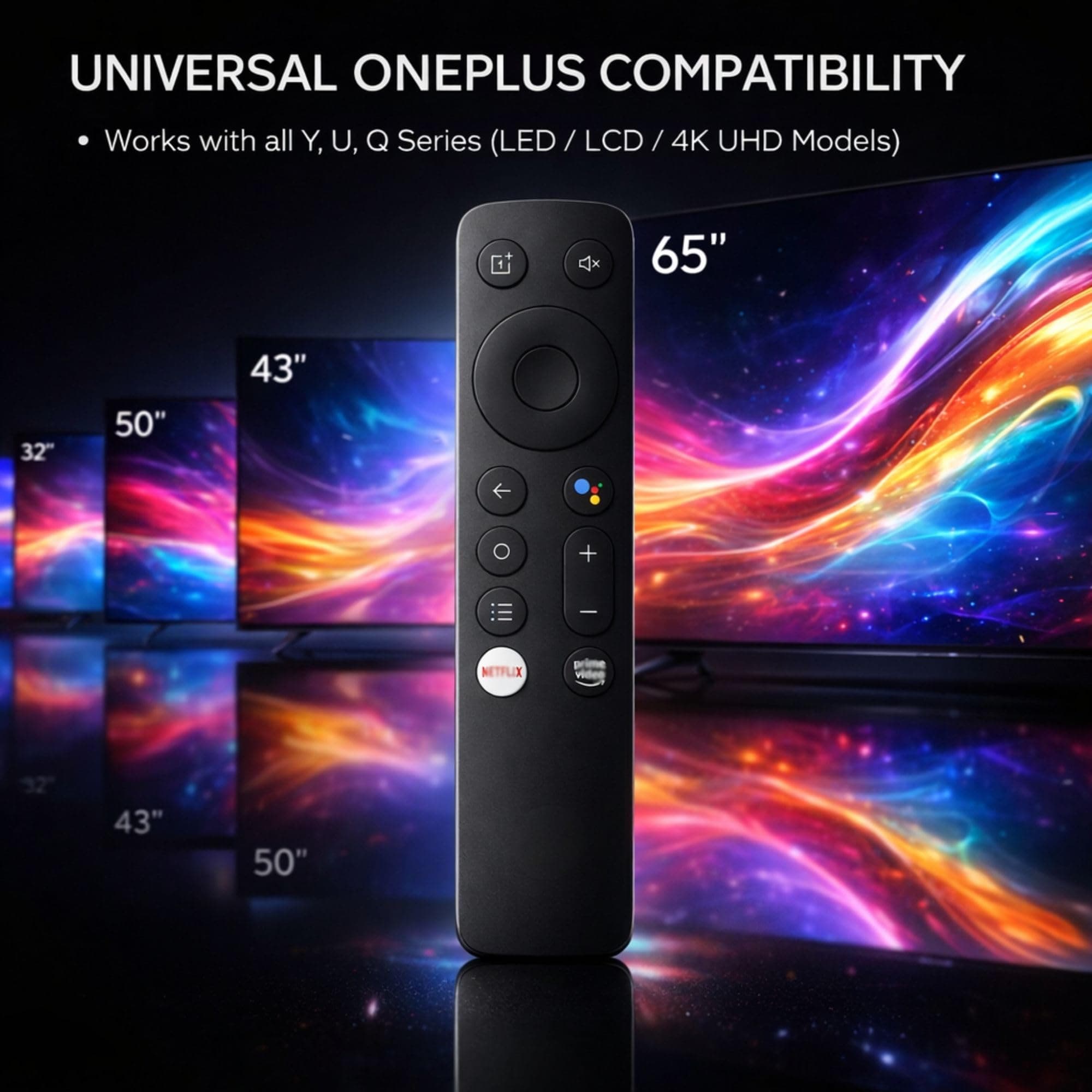 Book My Remote Replacement for OnePlus TV Remote Original Y Series 32Y1 40Y1 43Y1 - IR for One Plus TV Remote (Non-Voice/No Bluetooth/No Assistant) - Fits 32 & 43 Inch Smart LED angle 5