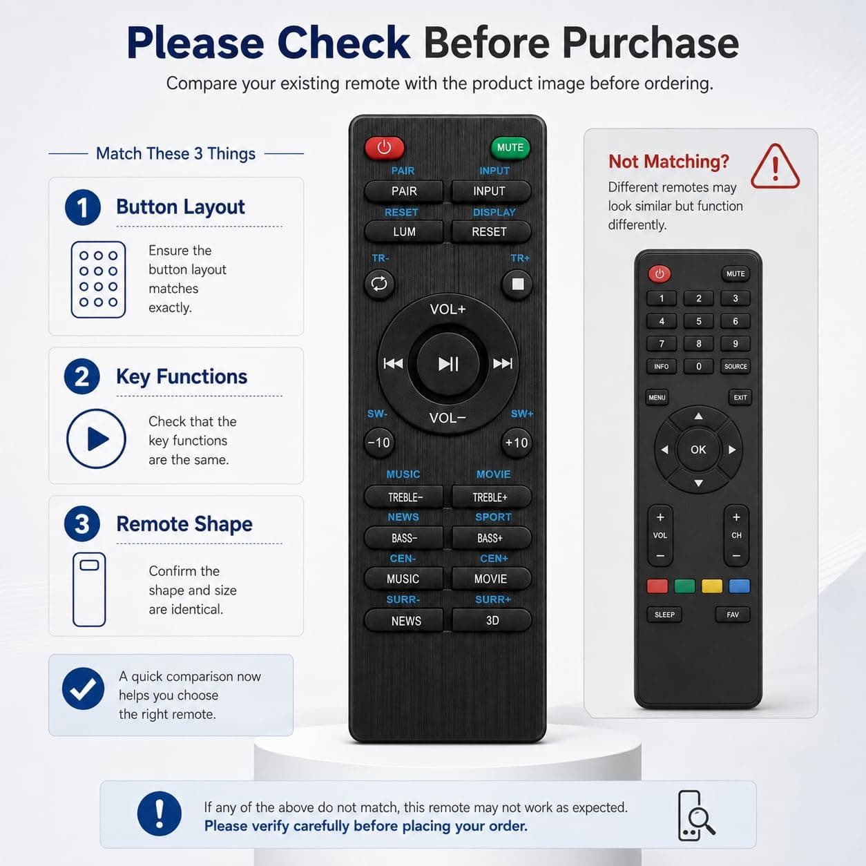 BookMyRemote Replacement Remote Control Compatible with Boat Aavante Soundbars & Audio Systems | IR Wireless Soundbar Remote with Bass, Treble, EQ & 3D Sound Control (Batteries Not Included) angle 2