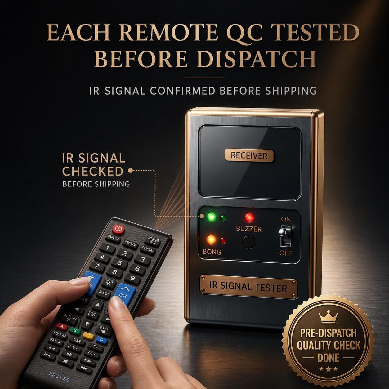 BookMyRemote RM-D1078 Replacement Remote Control Compatible with Samsung Smart LED LCD TV and China Motherboards, YY-1078 URC117 LED300 V.2 1078 USB Remote | Universal Non-Voice Plug and Play angle 9