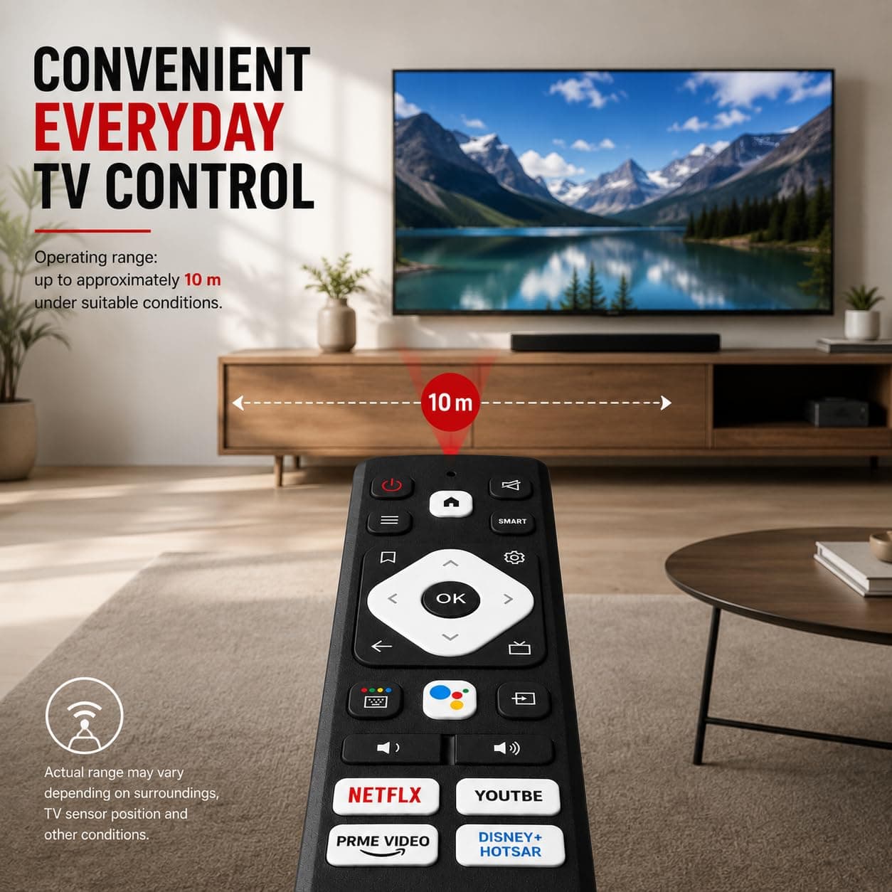 Book My Remote Compatible Remote Control for Acer Smart Android TV | Replacement for Original | Non-Voice IR | Fits I, H, V, P, S & XL Series | 32-75 Inch 4K UHD LED TV angle 8