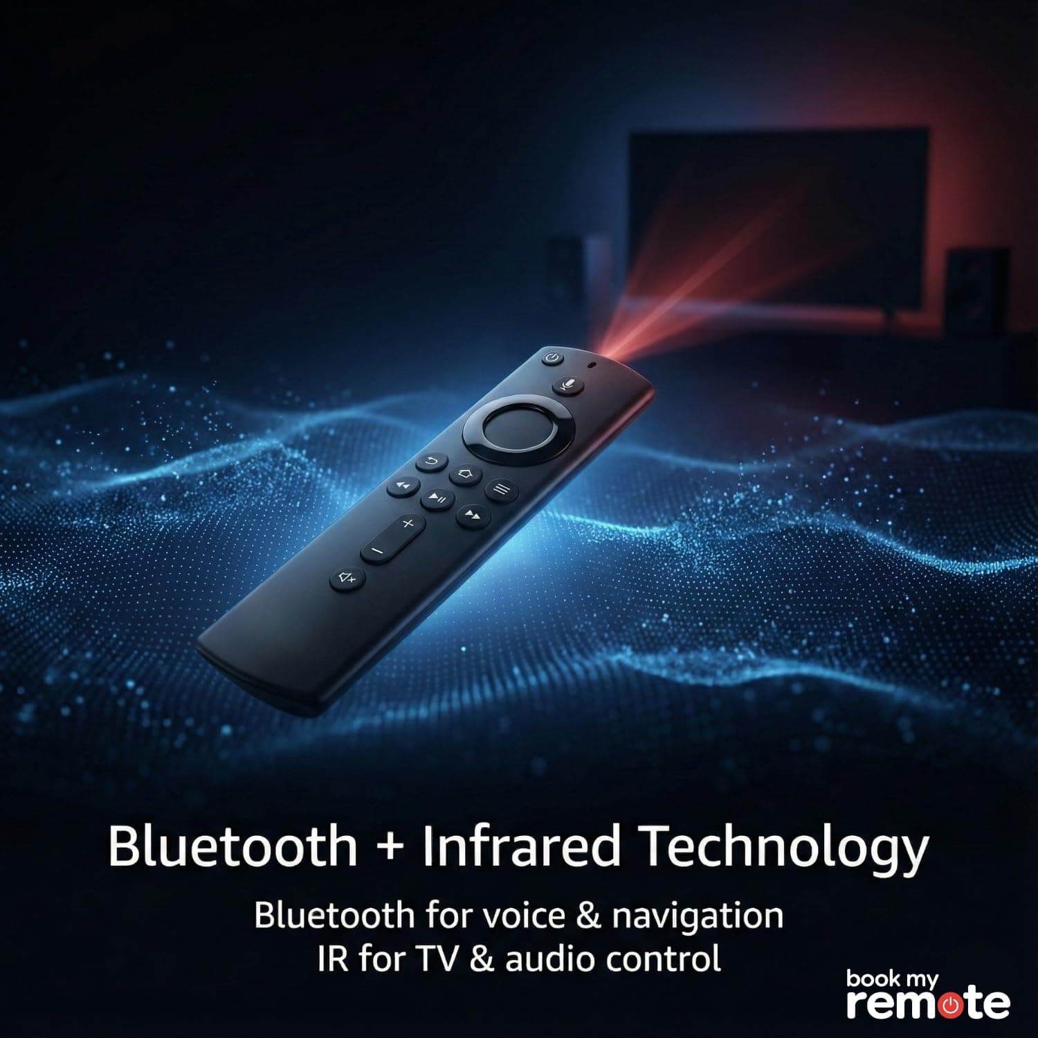 BookMyRemote Voice Remote Control Replacement (Model L5B83H) for Stick 4K, Lite, Cube & 3rd Gen Streaming Players | Wireless Controller with Power, Volume & Mute Buttons (Batteries Not Included) angle 4