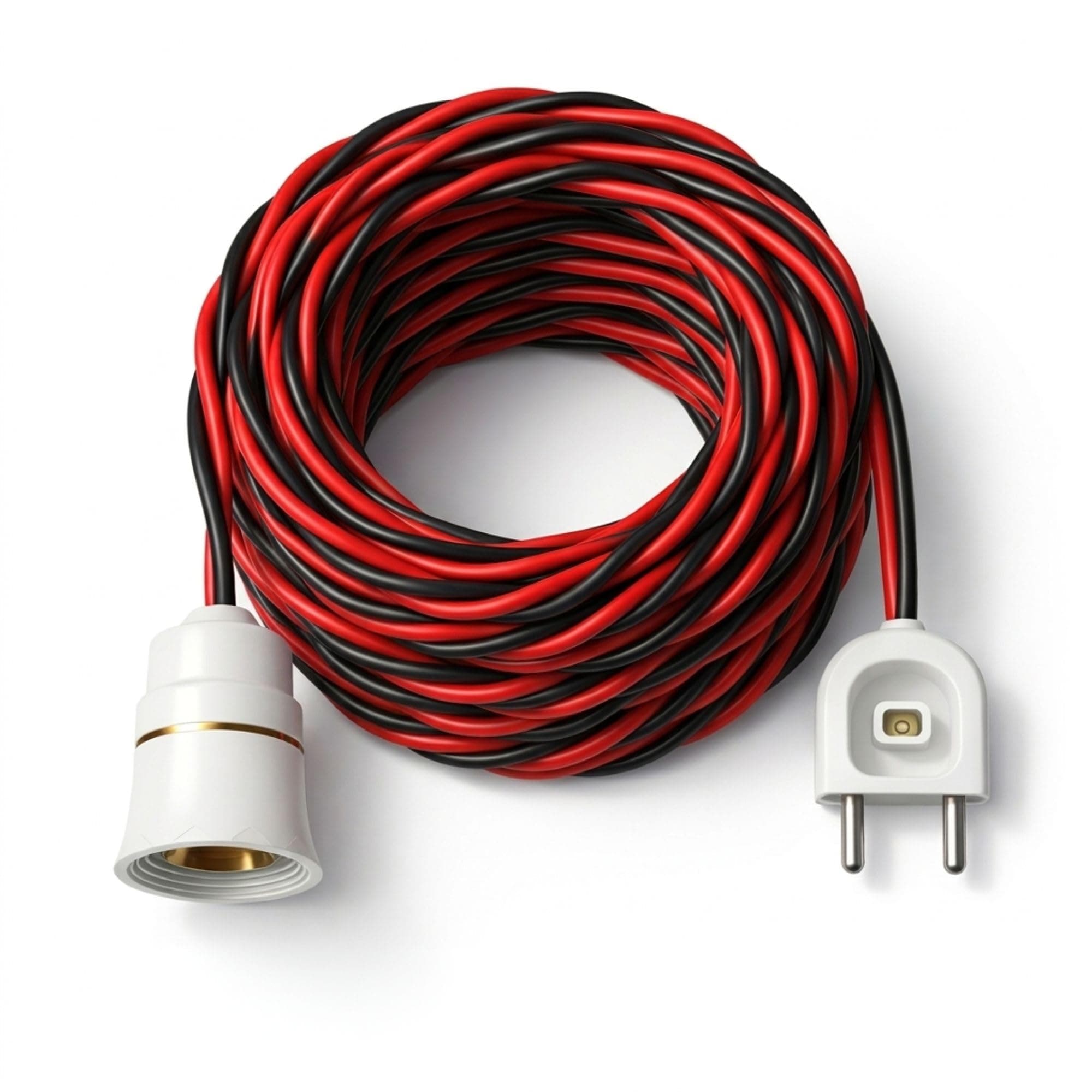 Bulb Holder with Wire and Plug Socket | B22 Bayonet Lamp Holder with Extension Cable | 2-Pin Plug | 220V–240V | Suitable for LED, CFL Bulbs | for Home, Festivals and Temporary Lighting (6 Meter)