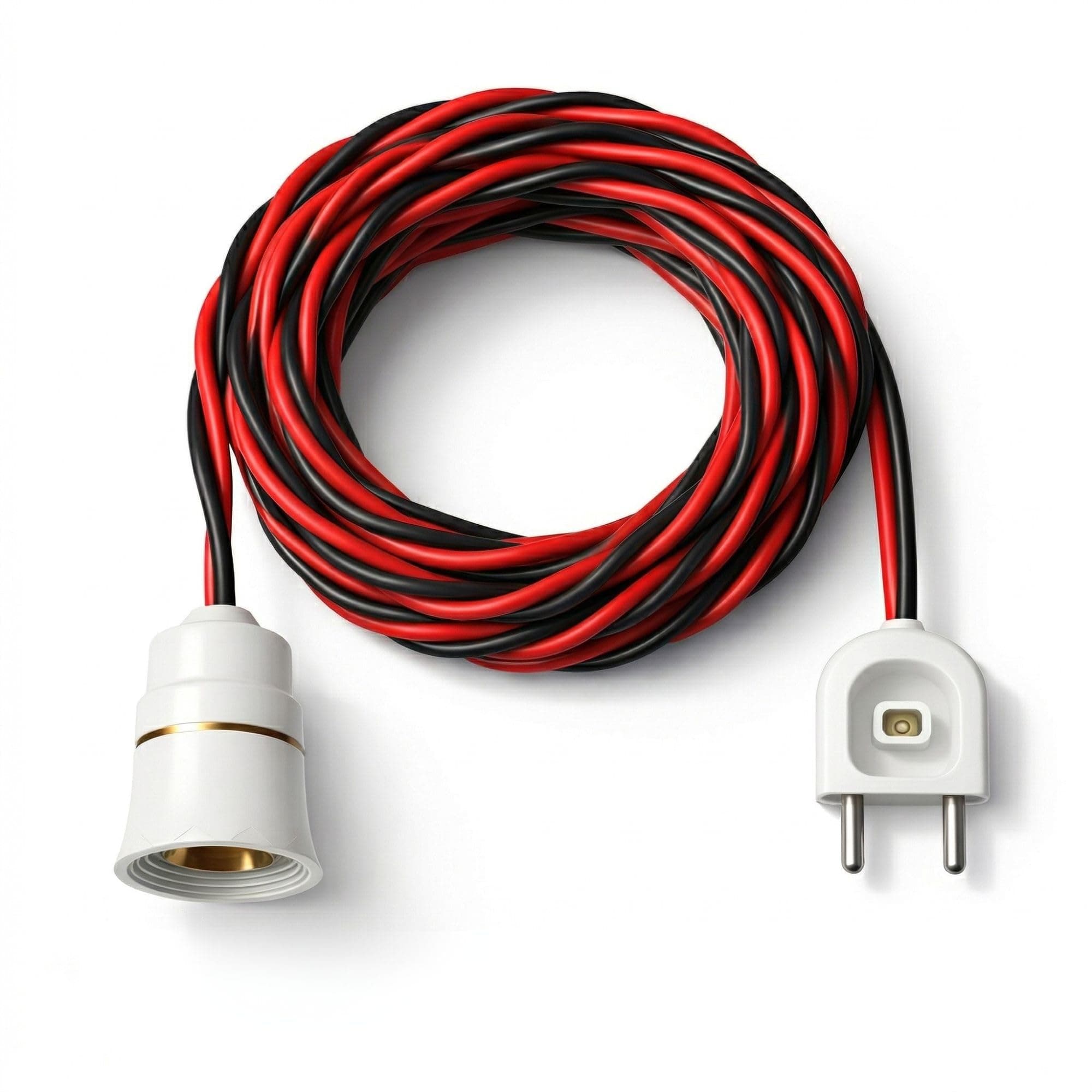 Bulb Holder with Wire and Plug Socket | B22 Bayonet Lamp Holder with Extension Cable | 2-Pin Plug | 220V–240V | Suitable for LED, CFL Bulbs | for Home, Festivals and Temporary Lighting (3 Meter)